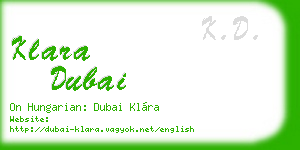 klara dubai business card
